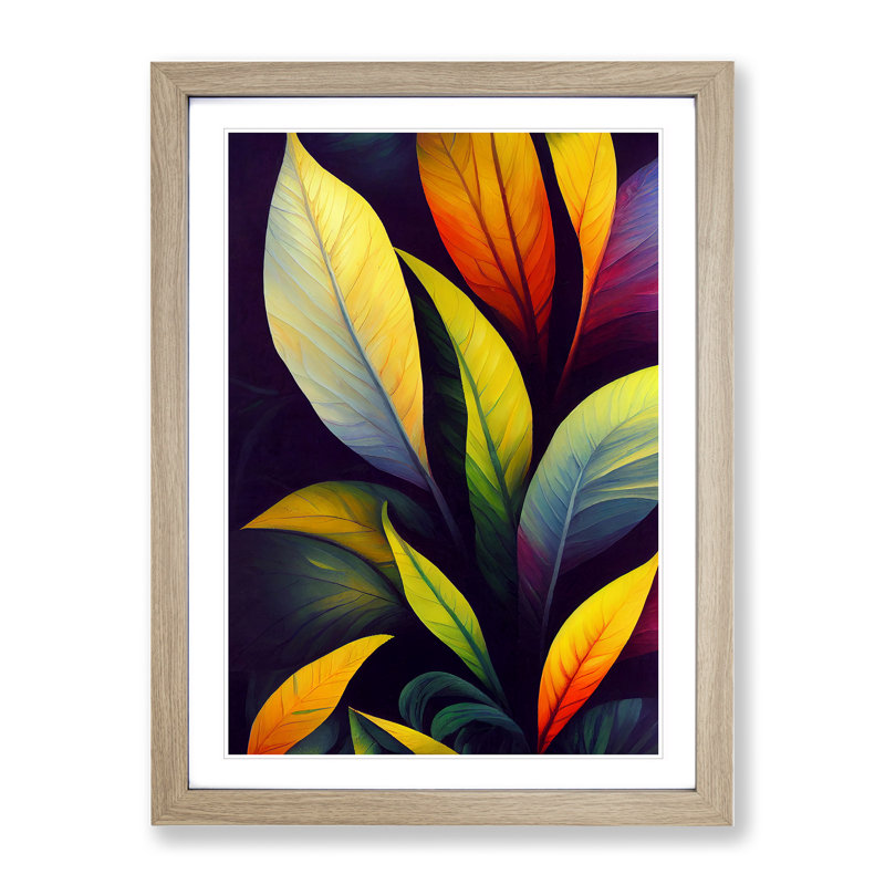 Leaves - Framed Print, 64cm H x 46cm W x 2cm D, Oak