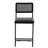 Set Of 2 PU Leather Bar Stools With Woven Rattan Back And Metal Legs-468770927