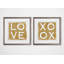 « love xoxo », ensemble de 2 reproductions d’art textuelles encadrées-27610039
