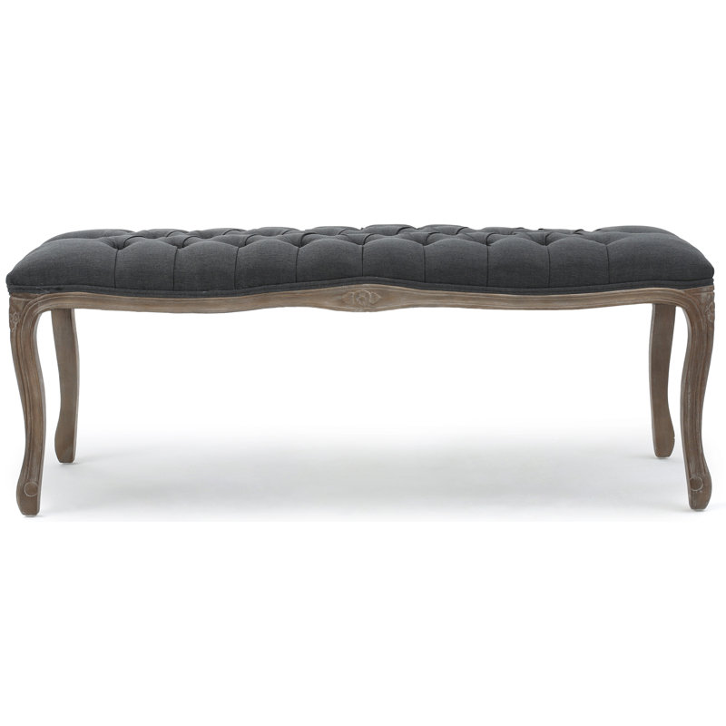 Banc rembourré en tissu Orndorff, Gris foncé