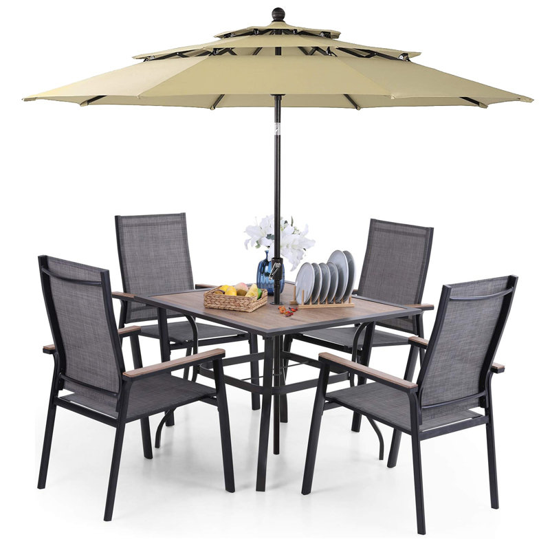 Leonard 4 - Person Patio Dining Set with Square Table