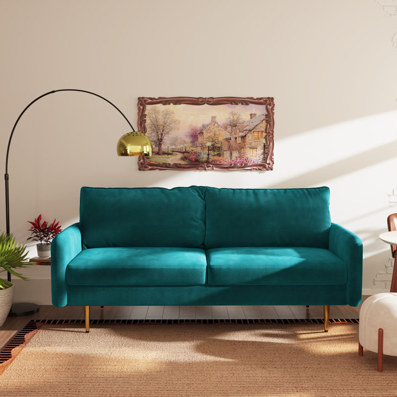 Siniard 70'' Upholstered Sofa, Dark Cyan 100% Polyester, 33.1" H X 70" W X 31.7" D