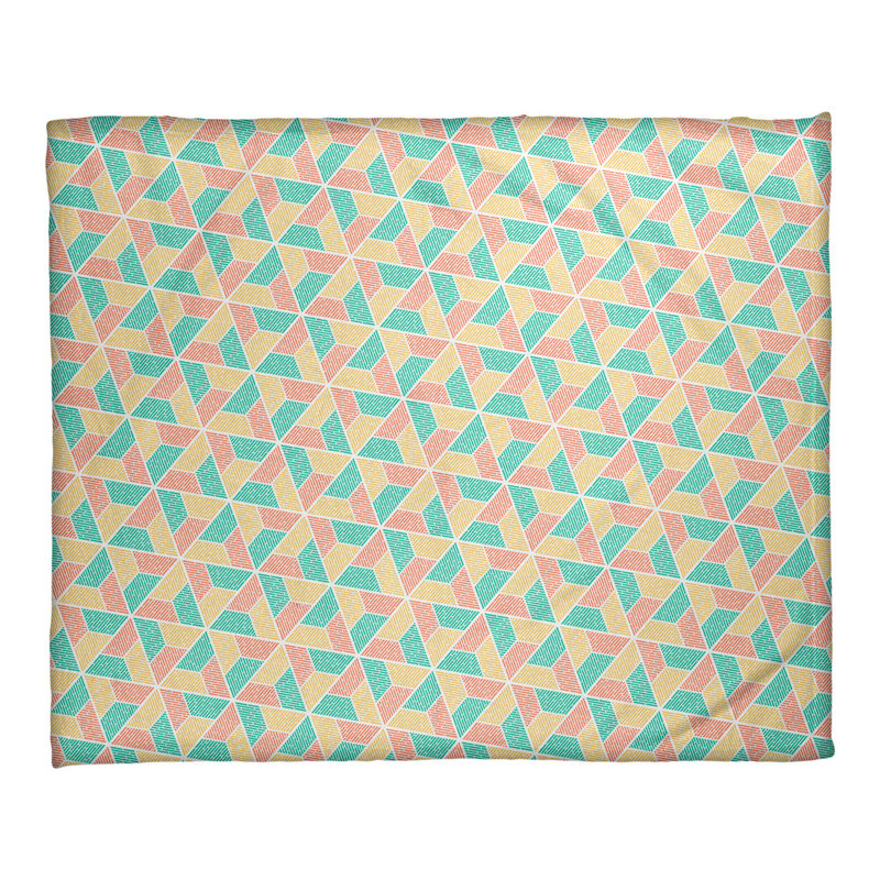 Couverture Katelyn Elizabeth Trapezoids, l 32,5 po x L 42,5 po, Vert / jaune / orange