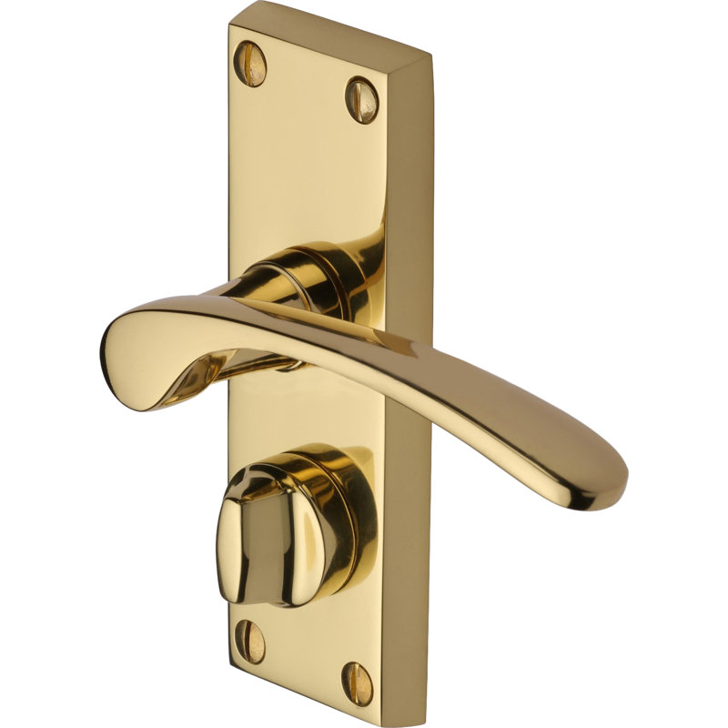 Heritage Brass Heritage Door Handle for Privacy Set Sophia Short Design, Polished Brass