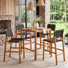 Ensemble repas 5 pièces à hauteur de bar en bois d'acacia avec corde tissée Malibu