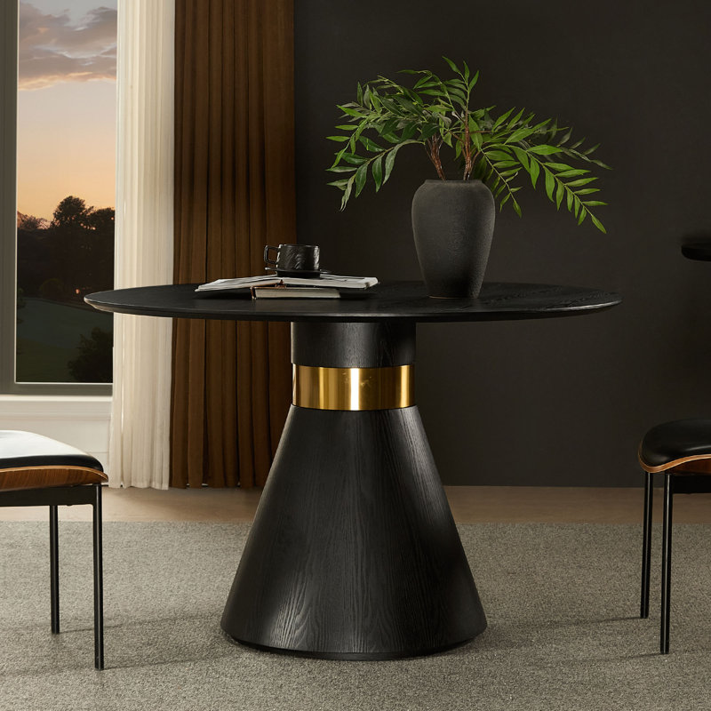 Tables de salle à manger spacieuses et rondes (table seulement, sans chaises, avec plateau et pieds), cuisine moderne en MDF