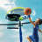 Machrus Upper Bounce Trampoline Basketball Hoop w/ Ball & Pump - Attach Inside or Outside Trampoline