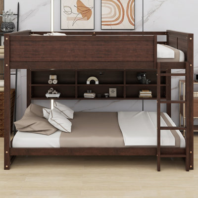 Functional Bunk Bed With Storage Cabinets, Charging Station, Easy-Access Ladder, And Secure Guardrails