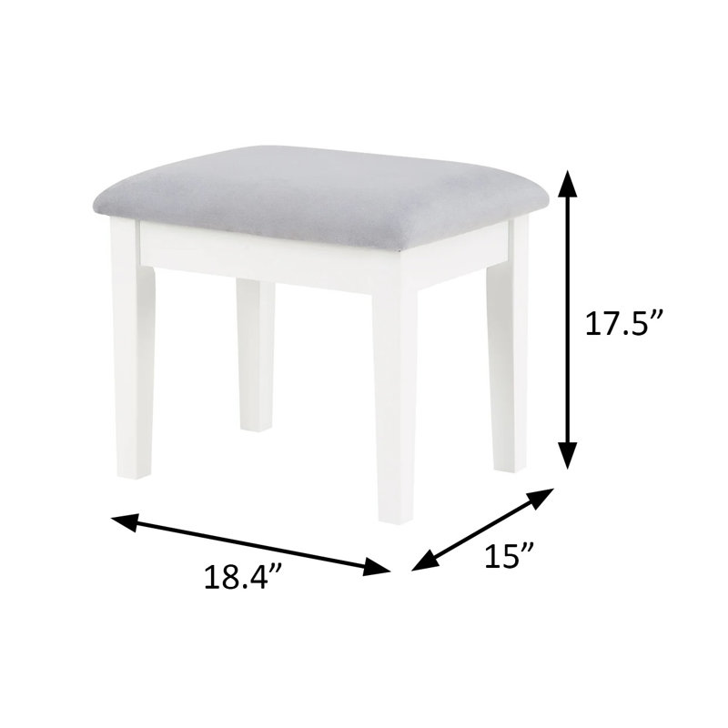 47.4" W Glam Vanity Set, White/Gray