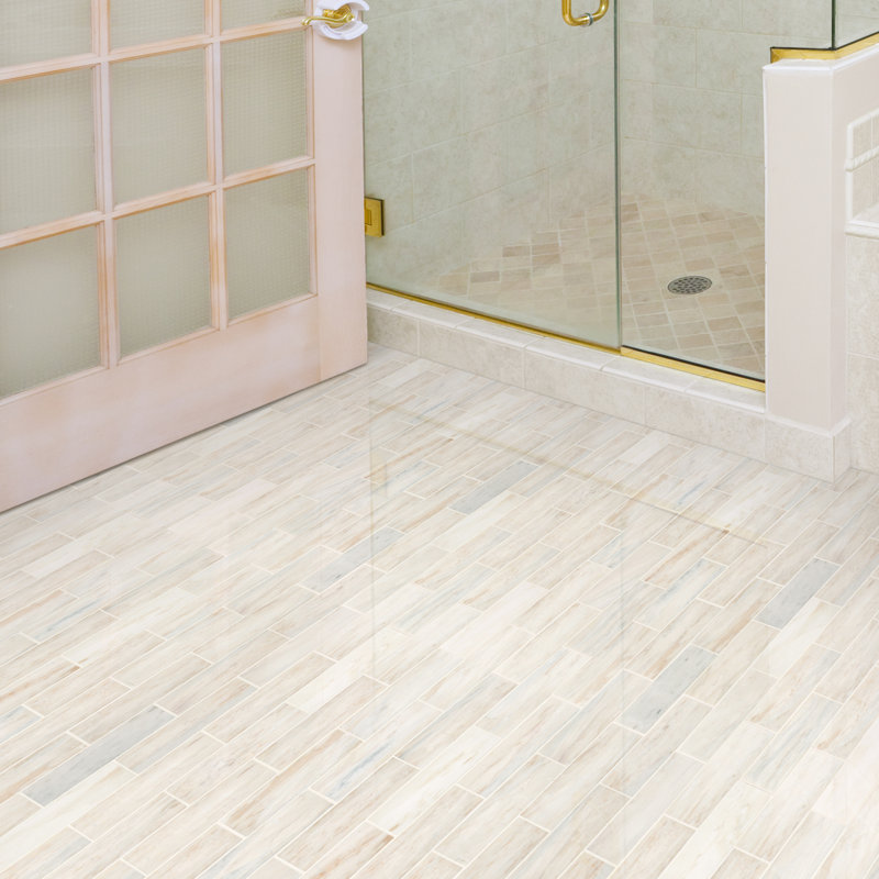 Auralie Subway 12 in. x 12 in. Polished Marble Mosaic Floor and Wall Tile