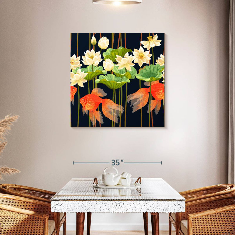 Brampt Goldfish And Lotus Flowers