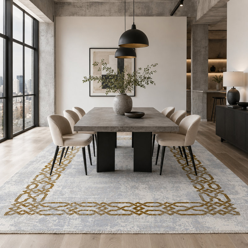 Abstract Cotton and Chenille Flatweave Area Rug, 60 x 100 cm
