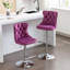 Tabourets de bar pivotants en métal mauve à hauteur réglable avec repose-pieds-129517049