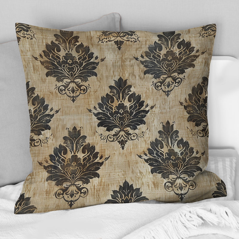 Coussin brun rustique et élégant VI - Country, Carrée, H 18 po x l 18 po