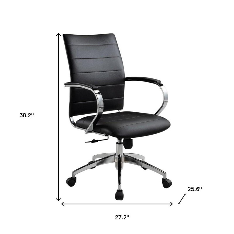 Chaise de bureau pivotante à hauteur réglable noire et argentée