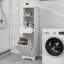 Armoire de trieur de linge inclinable à un compartiment et un tiroir - Blanc