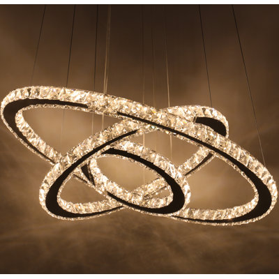 Boudreau 3 - Light Unique Geometric LED Dimmable Chandelier