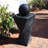 Ball Modern Black Polyresin Outdoor Solar Fountain with Battery and LED Light