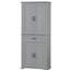 Armoire de rangement grise pour la salle de bain: organisez votre salle de bain efficacement avec des portes et un tiroir pour économiser de l'espace
