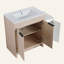 Meuble-lavabo autoportant de 42 po avec lavabo en céramique et armoires de rangement, porte à fermeture douce, armoire combinée