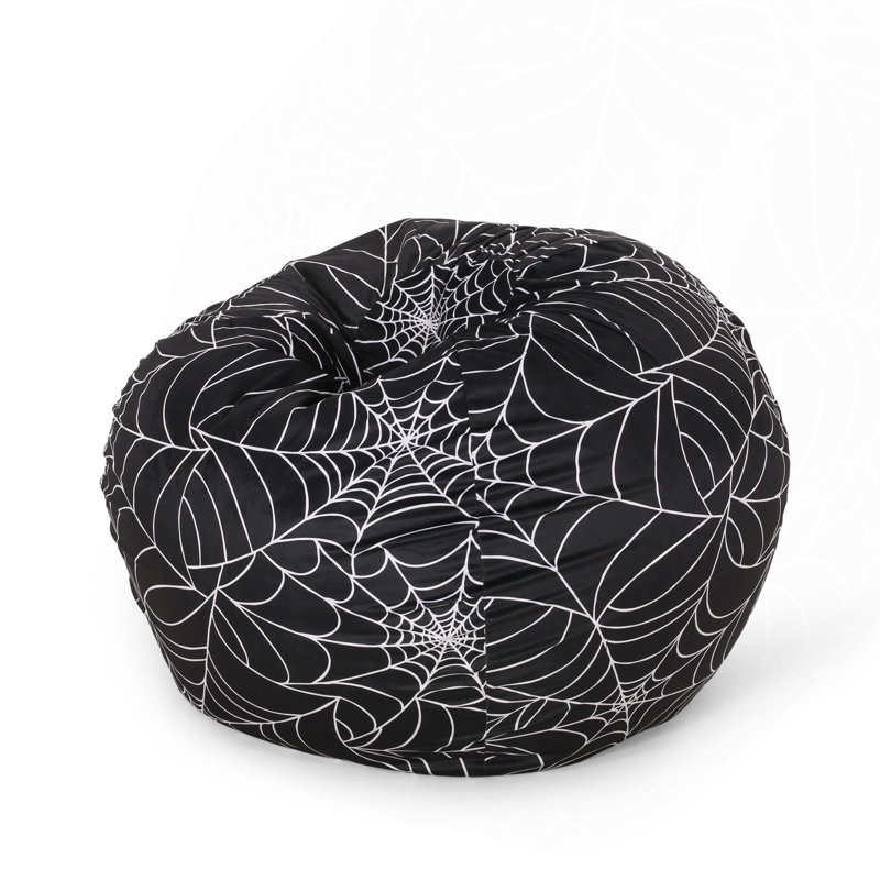 Fauteuil à billes 3 pi Spiderweb, noir et blanc
