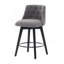 Ensemble de 2 tabourets de bar pivotants de 25 po de hauteur moderne avec revêtement en lin et dossier capitonné, tabourets de bar à cadre en bois massif pour îlot de cuisine, bar à déjeuner ou pub à domicile, assemblage facile-132046157