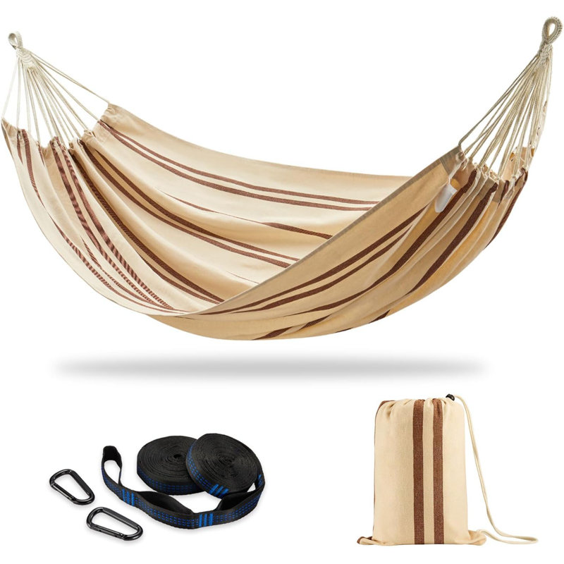 Brazilian double hammock with tree ties