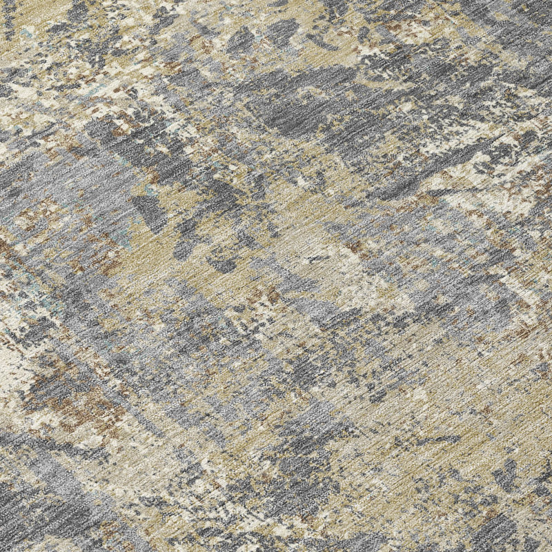 Machine Washable Indoor/Outdoor Chantille ACN2779 Abstract Rug, Gray, 2'6" x 3'10"