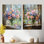 «Pastel Summer Bouquet Flowers at the Barn I» - ensemble de 2 impressions murales botaniques roses en métal