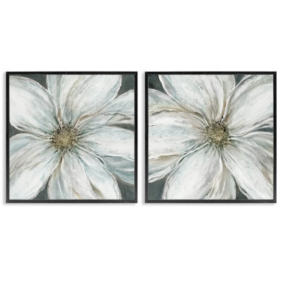 Soft White Blossoms Closeup 2pc Framed Giclee Set, design by Carol Robinson
