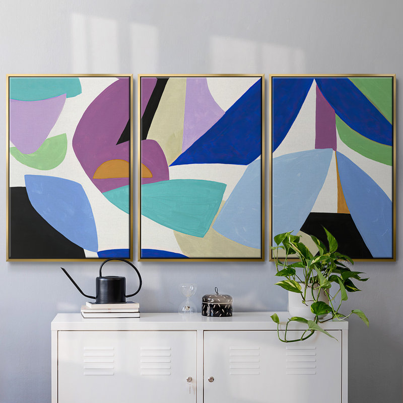 Ode to Matisse I - Toile encadrée multi-pièces, H 24 po x l 48 po x P 2 po, Or