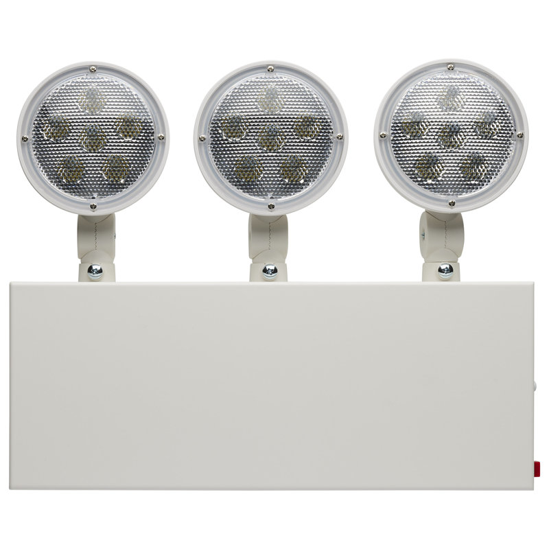 Steel Tri-Head LED Emergency Light with Battery Backup