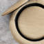 Round Storage Ottoman, Woven Rattan Fabric Ottoman, 2 In 1 Function, Work As End Table And Ottoman, With Small Seat