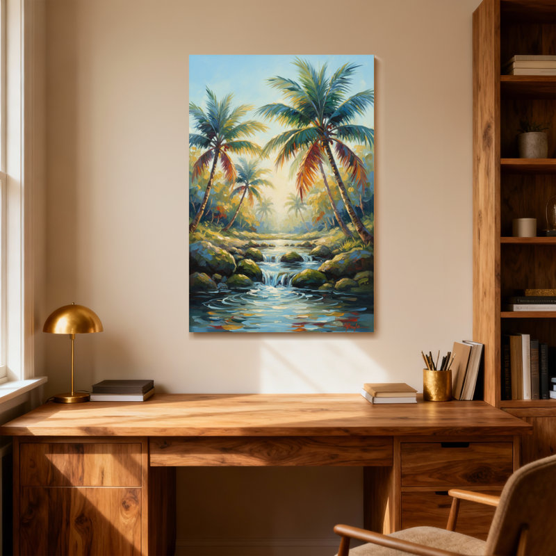 Plantes et fleurs, impression de paysage de palmier tropical, H 20 po x l 30 po