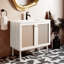 Meuble-lavabo autoportant de 36 po en chêne blanc Classe avec comptoir noir à 3 trous Class-1363476246-1407516753-1363476247