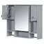 Armoire de rangement murale moderne 35 po x 28 po, armoire de salle de bain murale avec miroir, armoire à pharmacie avec barre à serviettes