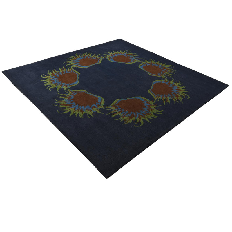 8 Ft Square Percy Navy Blue Rug