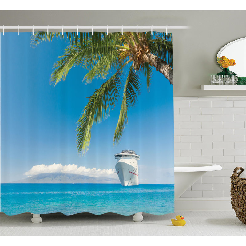 Rideau de douche simple à bateau, H 69 po x l 105 po