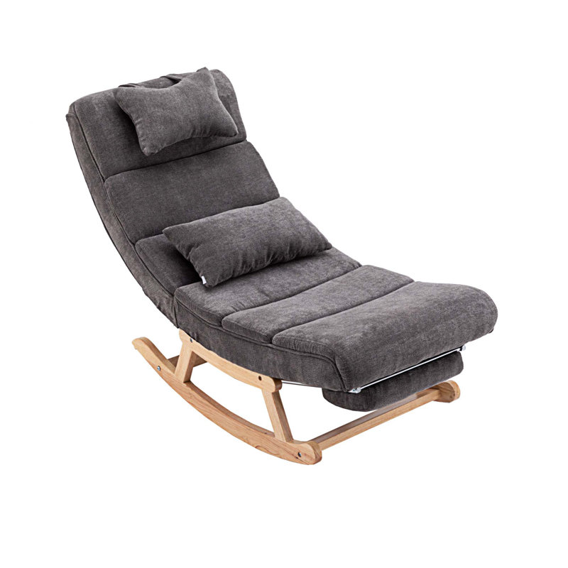 Chaise berçante Emberto, Tissu en microfibre gris foncé