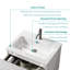 Lavabo intégré en céramique blanche avec un trou de robinet pré-percé, ensemble de drain NON inclus-118611246