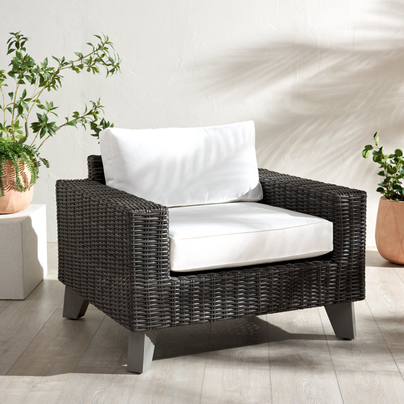 Margarita Wicker Patio Chair, Dark Gray