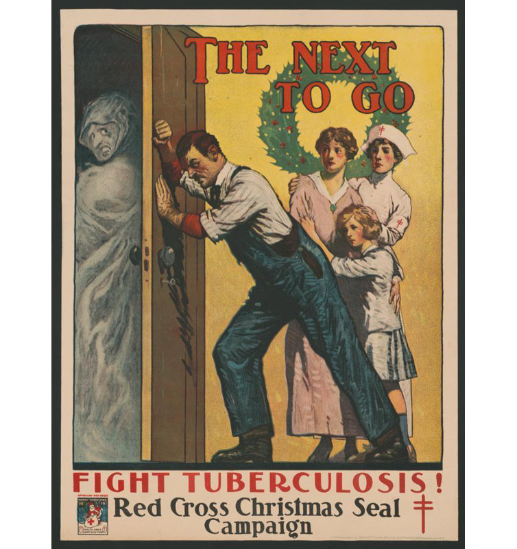 «The prochain to go. Fight Tuberculosis! Red Cross Christmas Seal Campaign» par MuseumPrints - Art sur toile tendue avec châssis