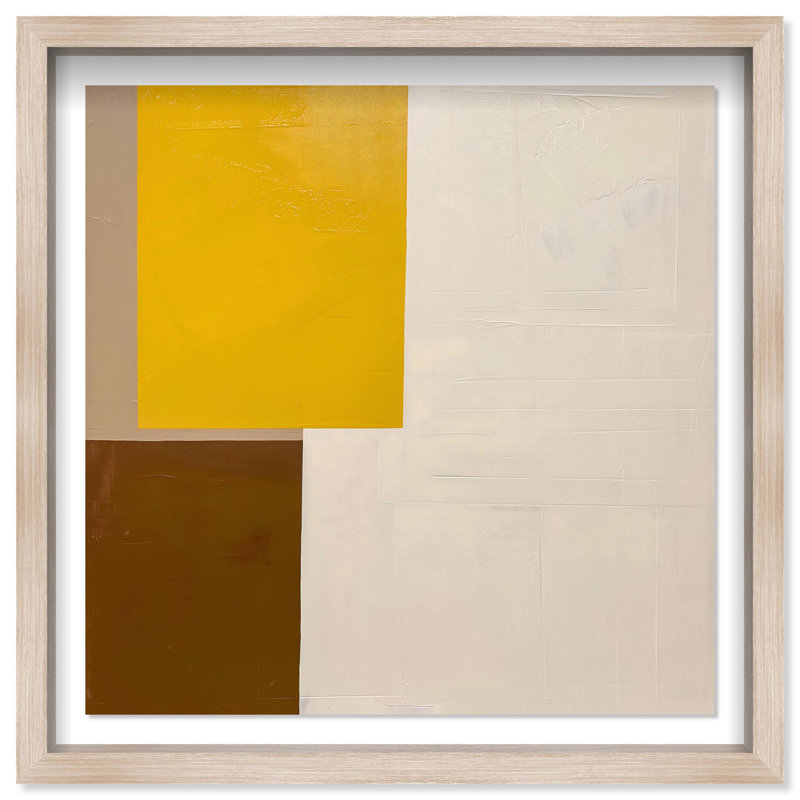 Oliver Gal Desert Cubism III Abstract - Luxury Shadowbox Framed Wall Art, White, 25.5" H x 25.5" W