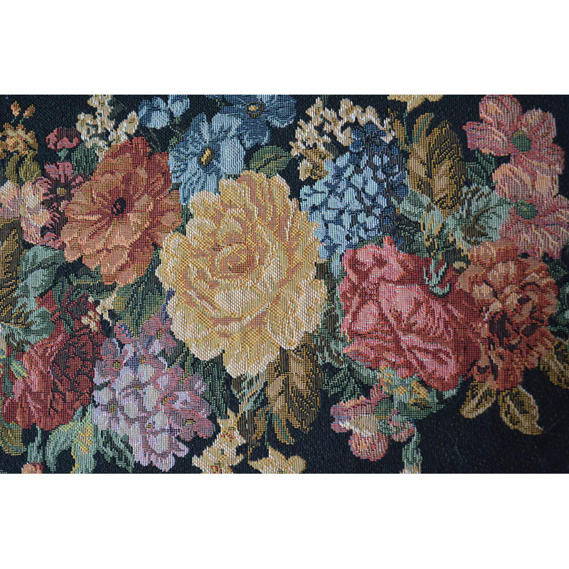 Tache Country Rustic Floral Black Midnight Awakening Tablecloth, 35" L x 35" W