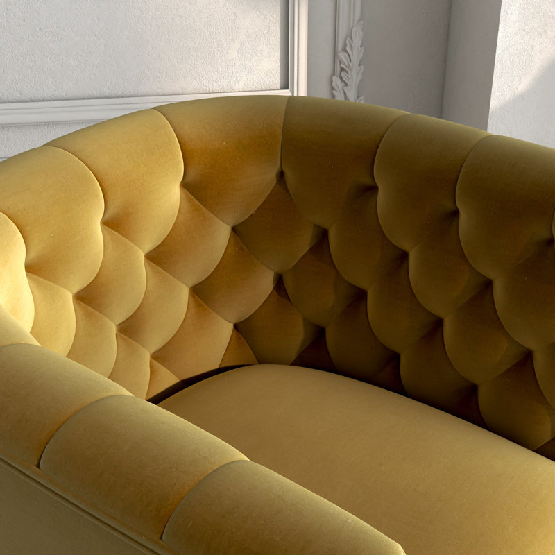Chaise d'appoint Brandon, Velours jaune foncé