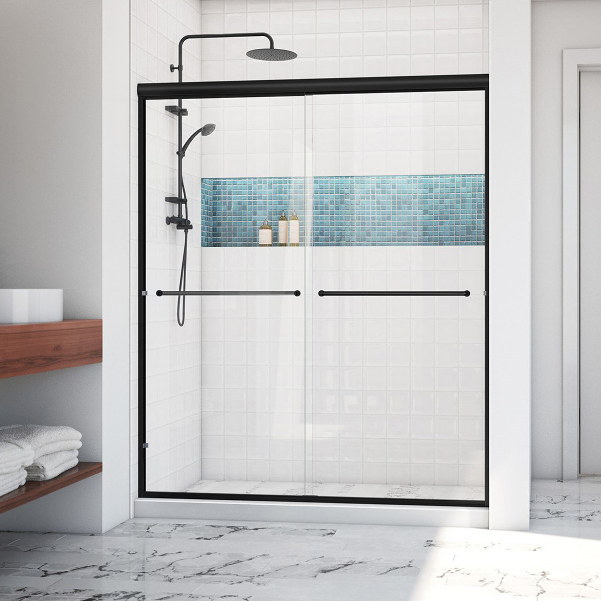 Arizona Shower Door ES1 56'' 60'' W x 70.375'' H Bypass Frameless