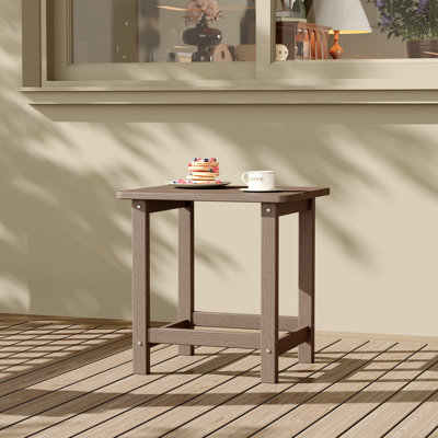 Outdoor Square Side Table - Adirondack Style Patio End Table for Pool or Garden