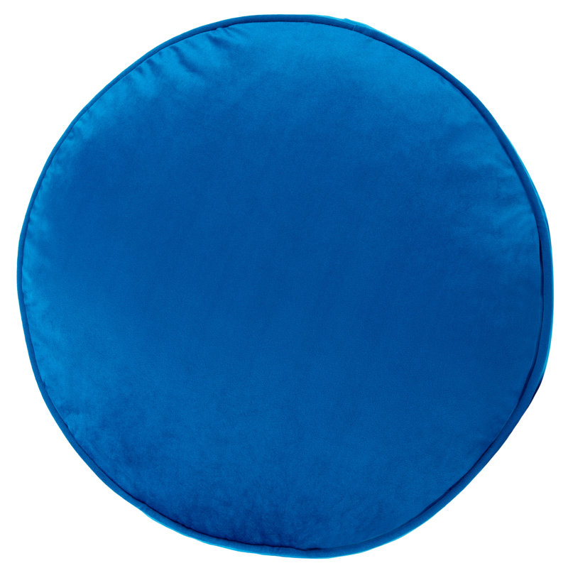 Royal Blue Velvet Round Floor Pillow with Handle