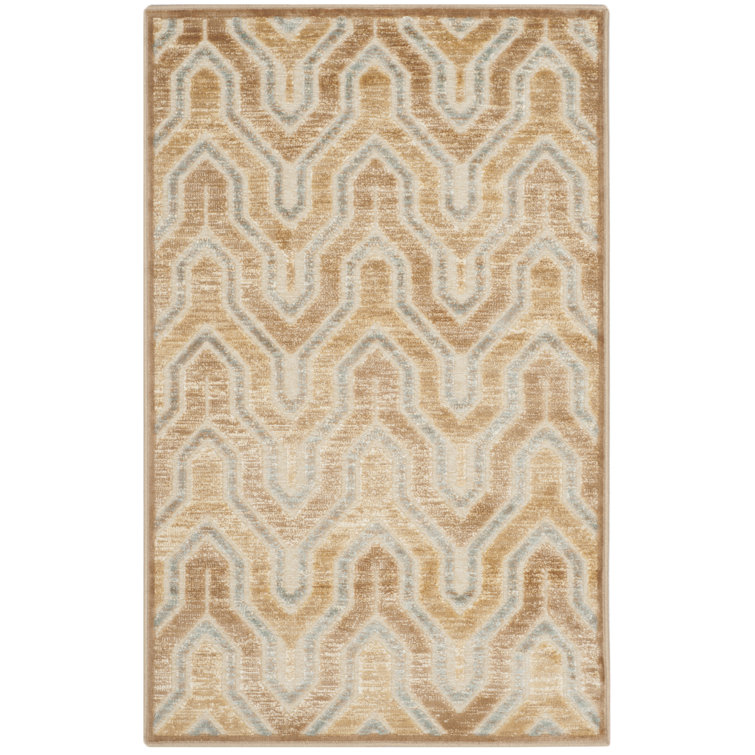 Tapis taupe / beige à motif géométrique Pittenger