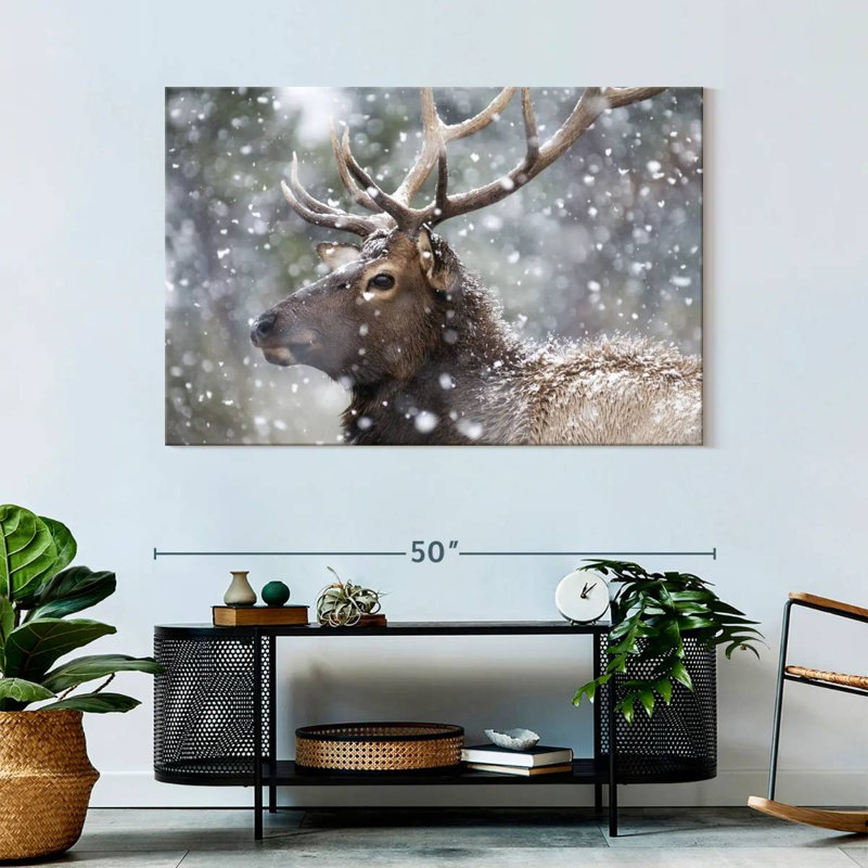 Wapiti d'hiver, H 32 po x l 48 po